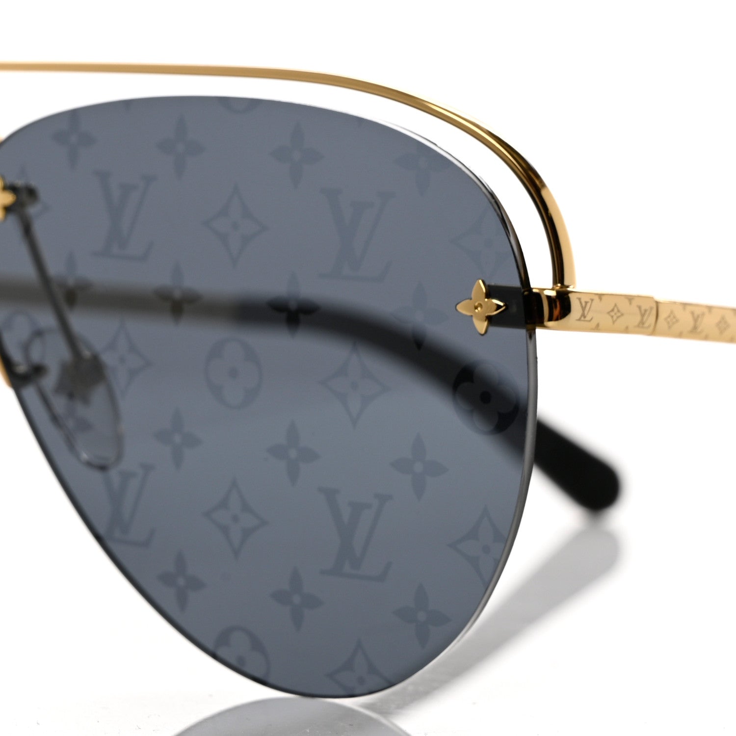 Louis Vuitton Metal Monogram Grease Sunglasses Z1172W Dark Gun 5 of 10