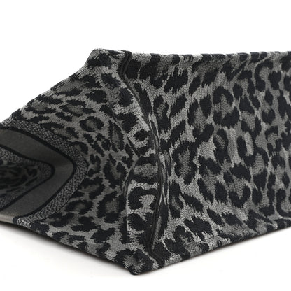 Christian Dior Canvas Mizza Embroidered Large Leopard Book Tote Grey 9 of 11