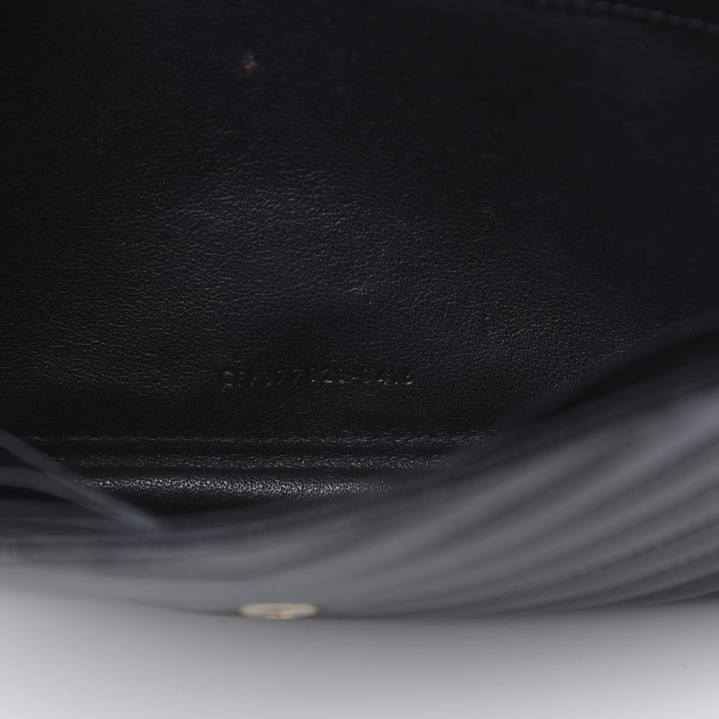 Grain De Poudre Matelasse Chevron Monogram Chain Wallet Black