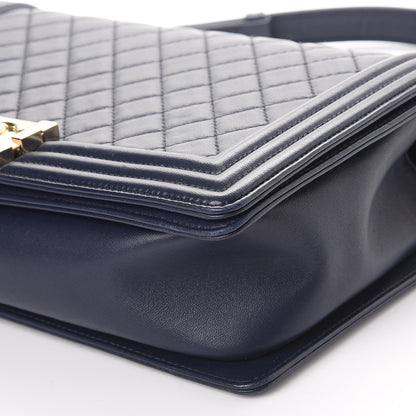 Chanel Lambskin Quilted New Medium Boy Flap Dark Navy 7 of 10