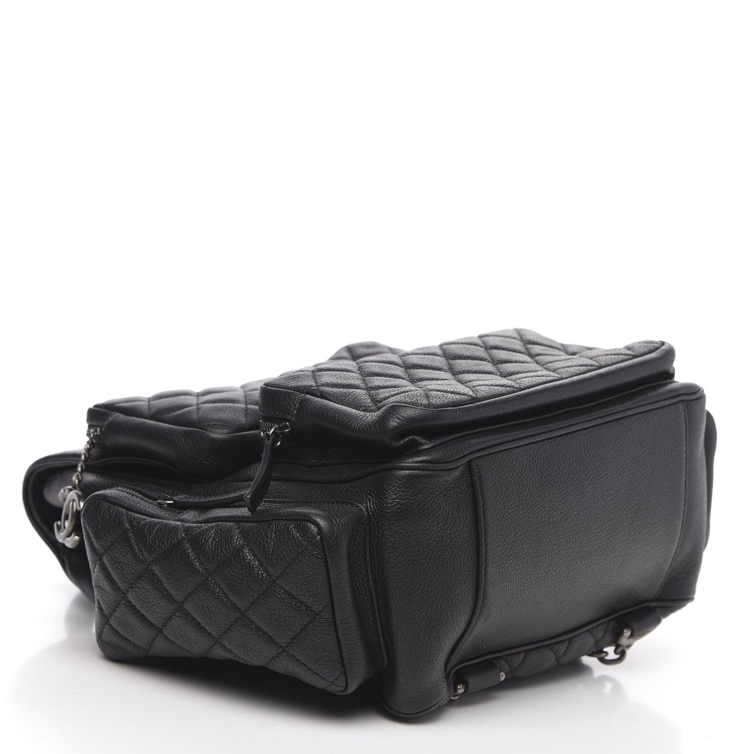 Chanel Grained Calfskin Quilted Large Casual Rock Backpack Black 3 of 8
