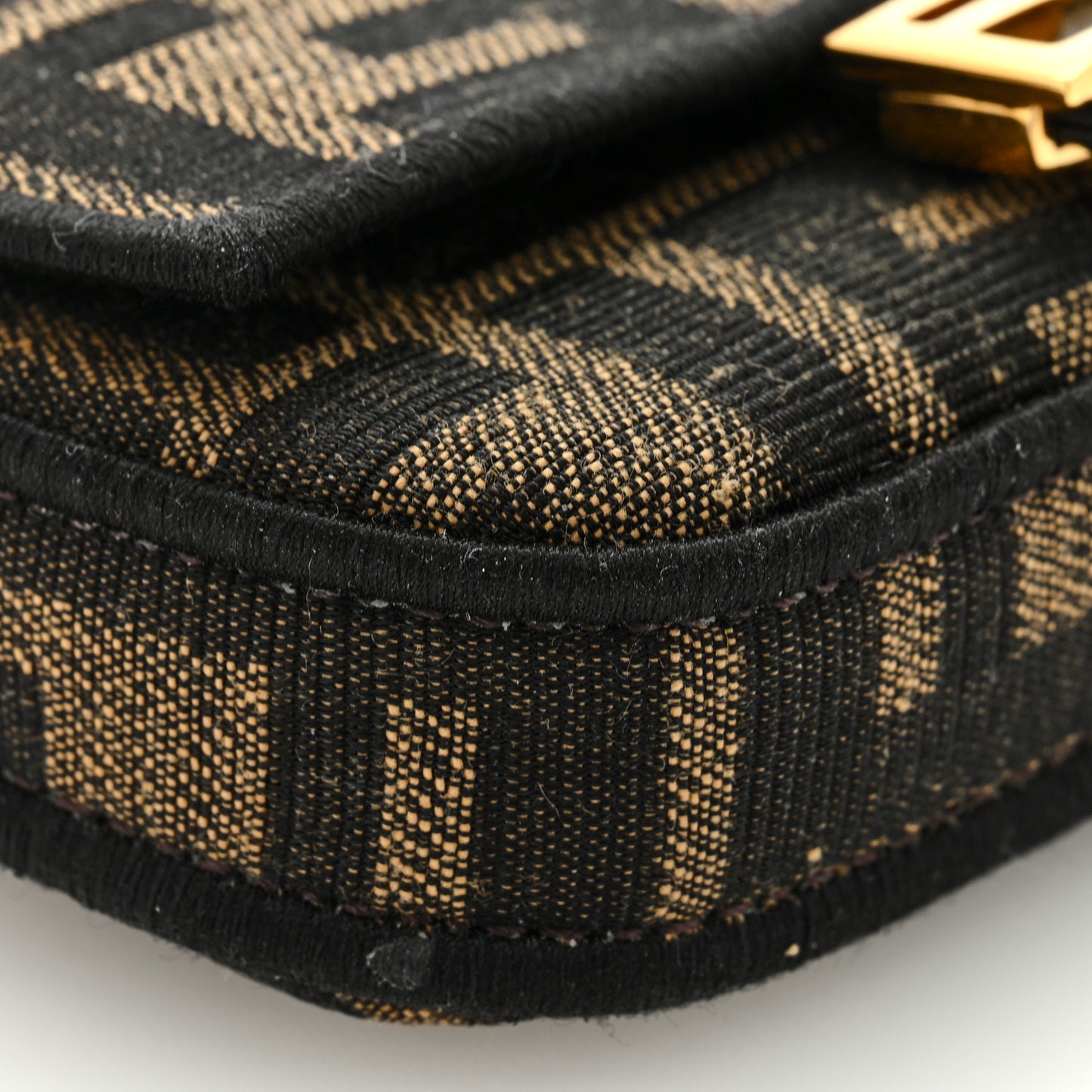 Fabric Jacquard FF 1974 Nano Baguette Charm Tobacco Moro Black