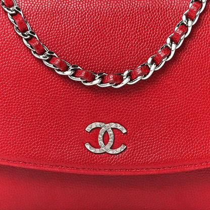 Chanel Caviar Sevruga Wallet on Chain WOC Red 9 of 12