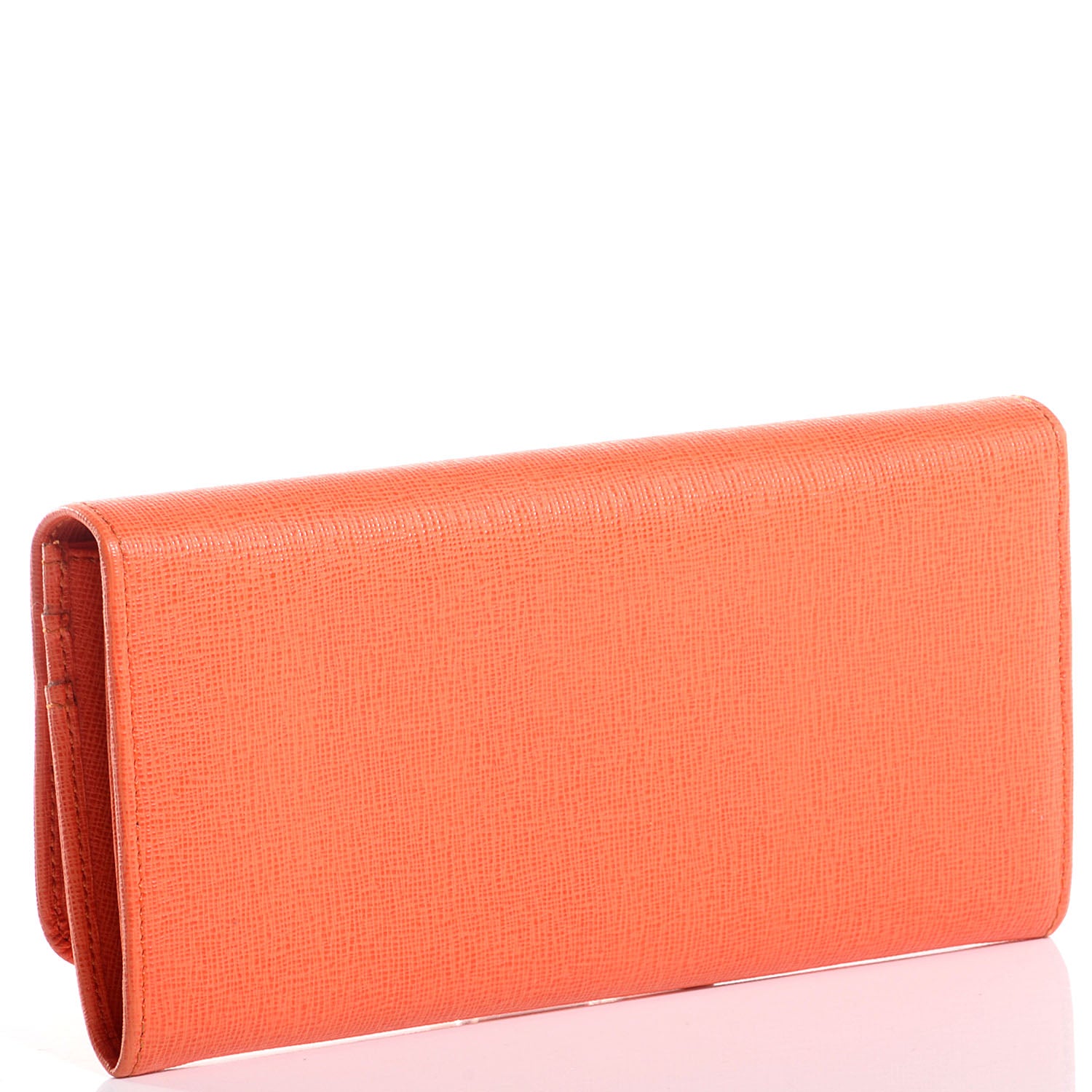 Fendi Vitello Elite Continental Wallet Arancio 3 of 7
