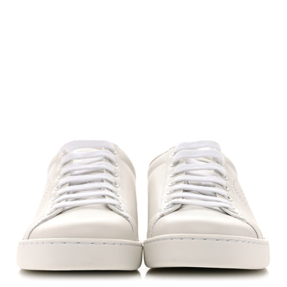 Gucci Calfskin Interlocking G Perforated Womens Ace Sneakers 37.5 White Grey Sky 3 of 10