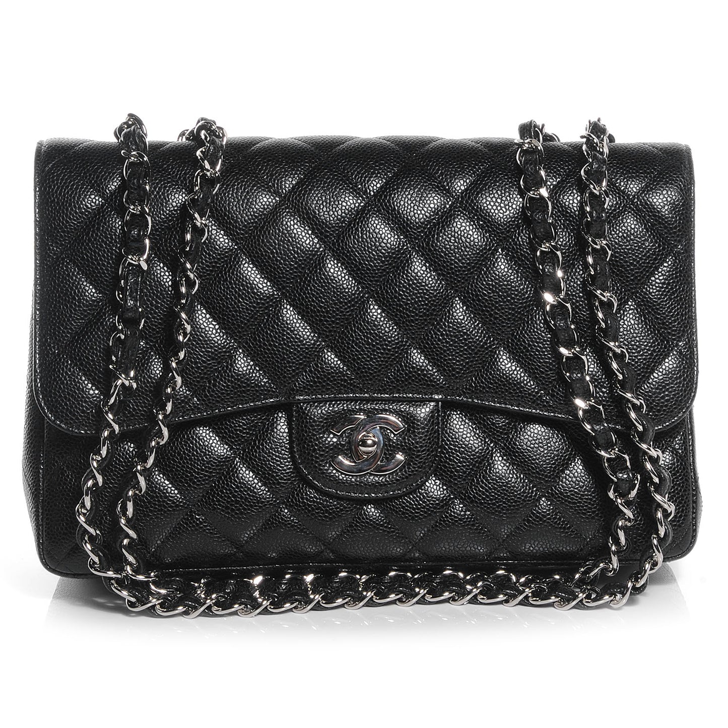Caviar Jumbo Single Flap Black