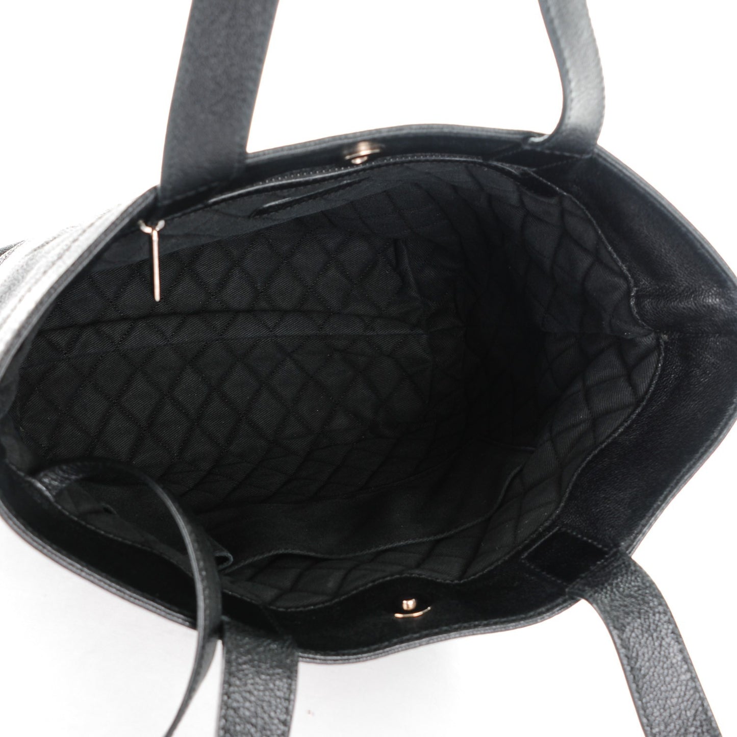 Goatskin Perforated Small CC Tote Black