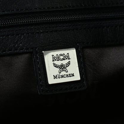 MCM Visetos Large Traveler Weekender Duffle Bag Cognac Black 5 of 9