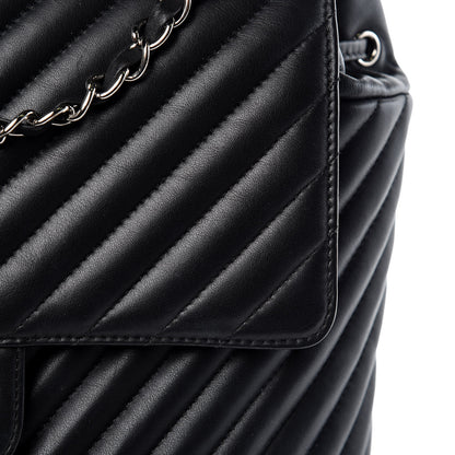 Chanel Calfskin Chevron Quilted Large Urban Spirit Backpack Black 12 of 13