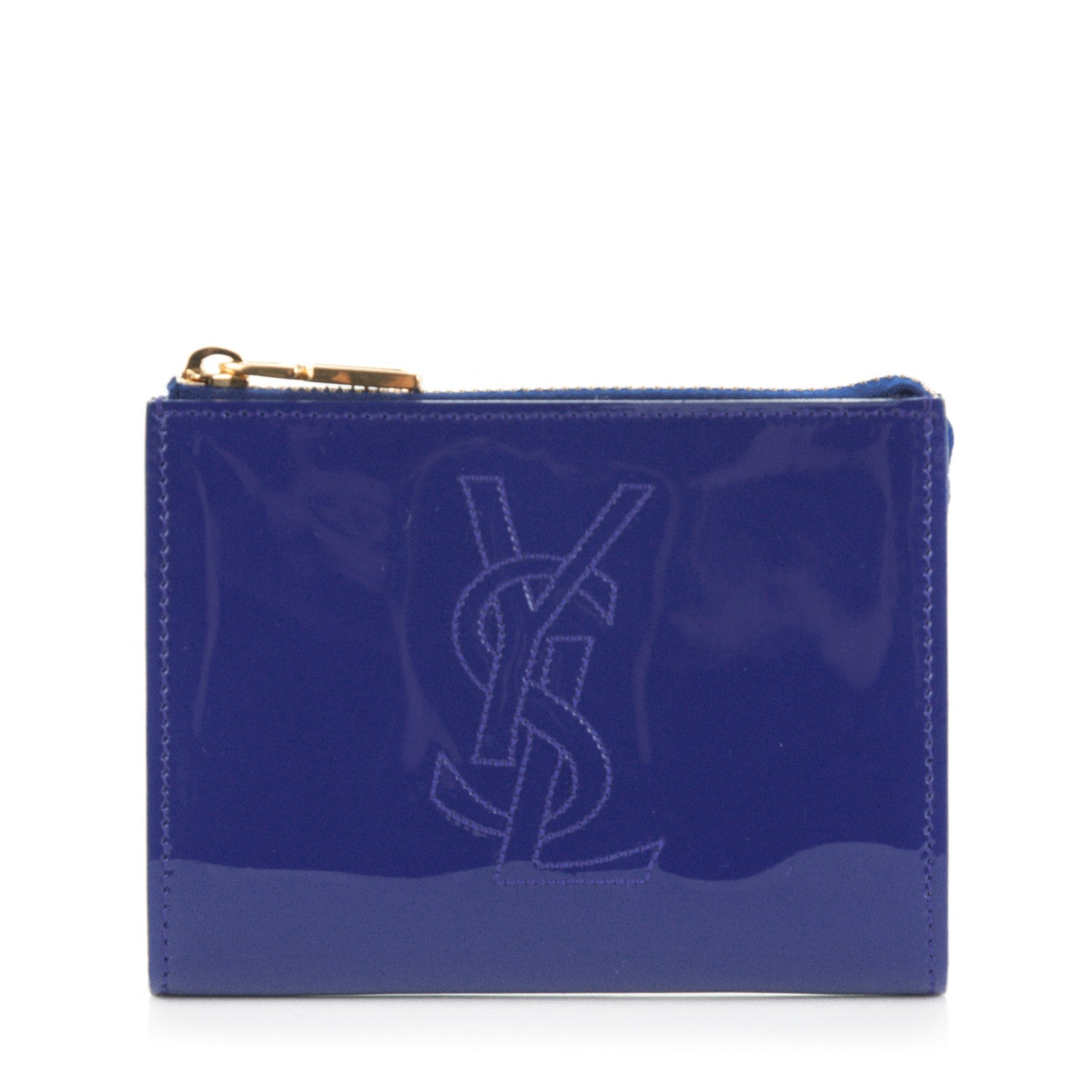 Saint Laurent Patent Belle De Jour Coin Purse Royal Blue 1 of 6