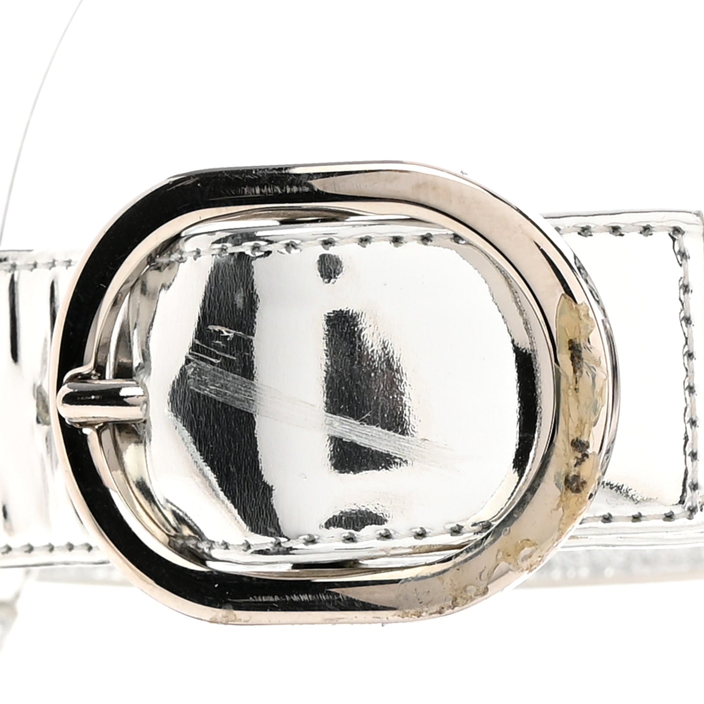 Metallic Roman Stud Ankle Strap 80mm Pumps 35 Silver
