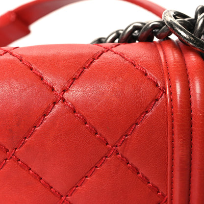 Chanel Calfskin Double Stitch Small Boy Flap Red 13 of 13