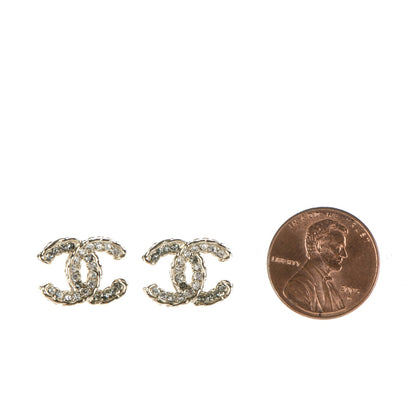 Chanel Crystal CC Earrings Light Gold 2 of 4