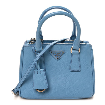 Prada Saffiano Lux Micro Galleria Double Zip Tote Turchese 1 of 9