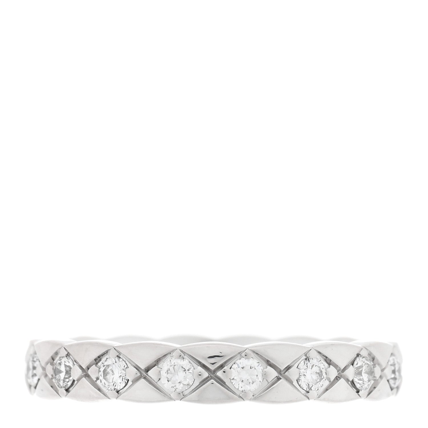 Chanel 18K White Gold Diamond Mini Coco Crush Ring 50 5.25 3 of 4