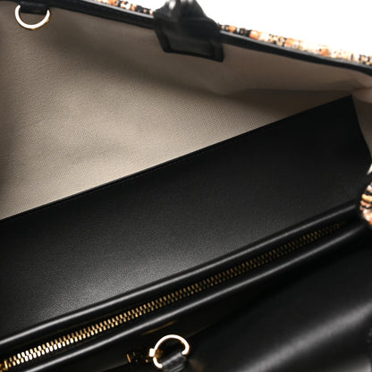 Chanel Calfskin Tweed Mixed Fibers Leopard Print Urban Essentials Small Shopping Bag Brown Black White 4 of 10