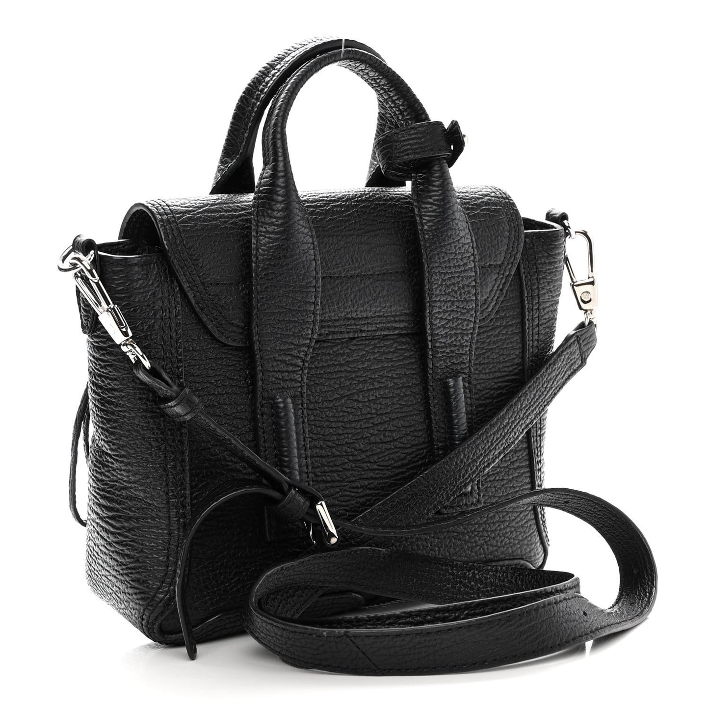 Textured Calfskin Mini Pashli Satchel Black