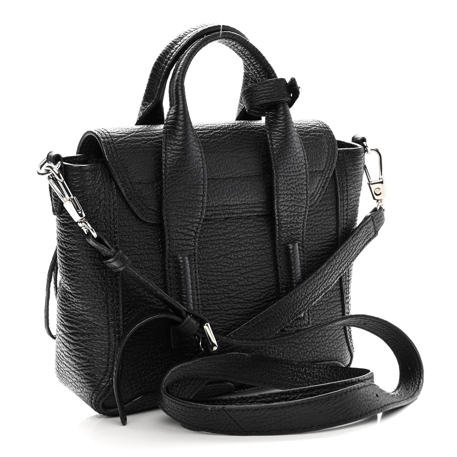3.1 Phillip Lim Textured Calfskin Mini Pashli Satchel Black 3 of 9
