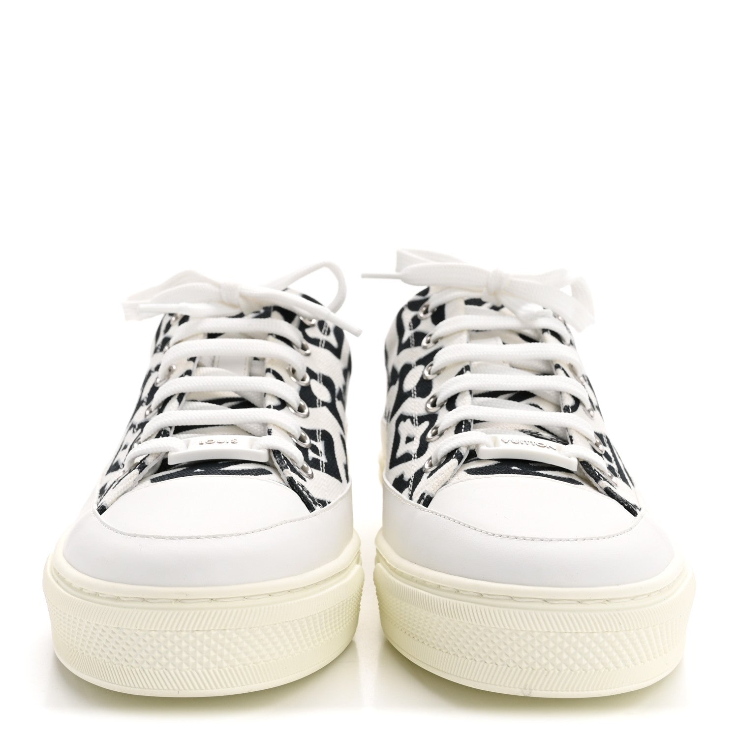 Louis Vuitton X UF Calfskin Tufted Monogram Stellar Sneakers 38 White Black 3 of 9