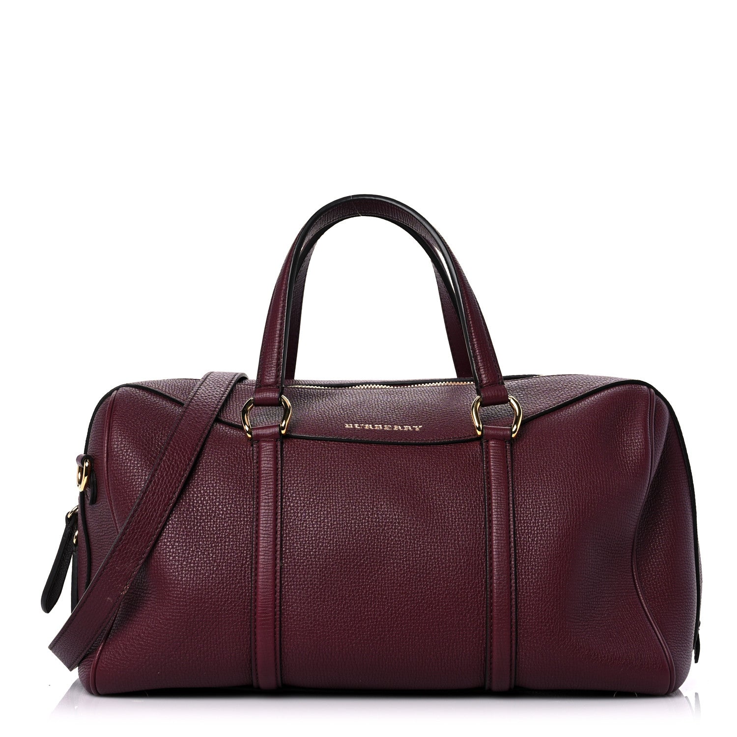 Burberry Derby Calfskin Medium Alchester Bowling Bag Mahogany Red 1 of 15