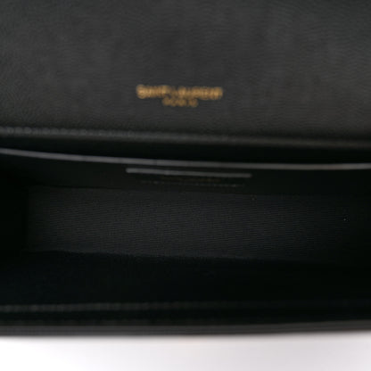 Saint Laurent Grain De Poudre Medium Classic Monogram Kate Satchel Black 5 of 9