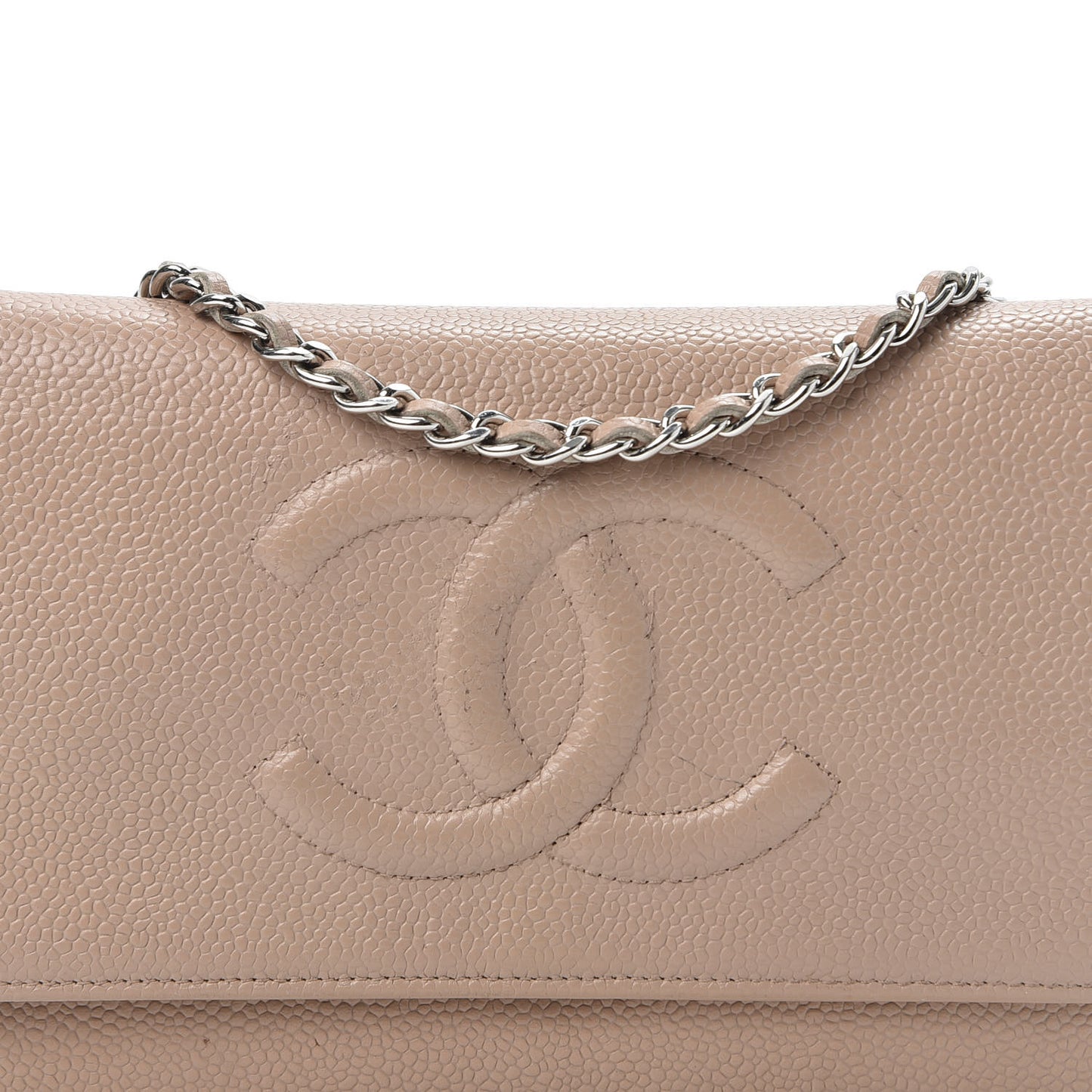 Caviar Timeless CC Wallet on Chain WOC Beige
