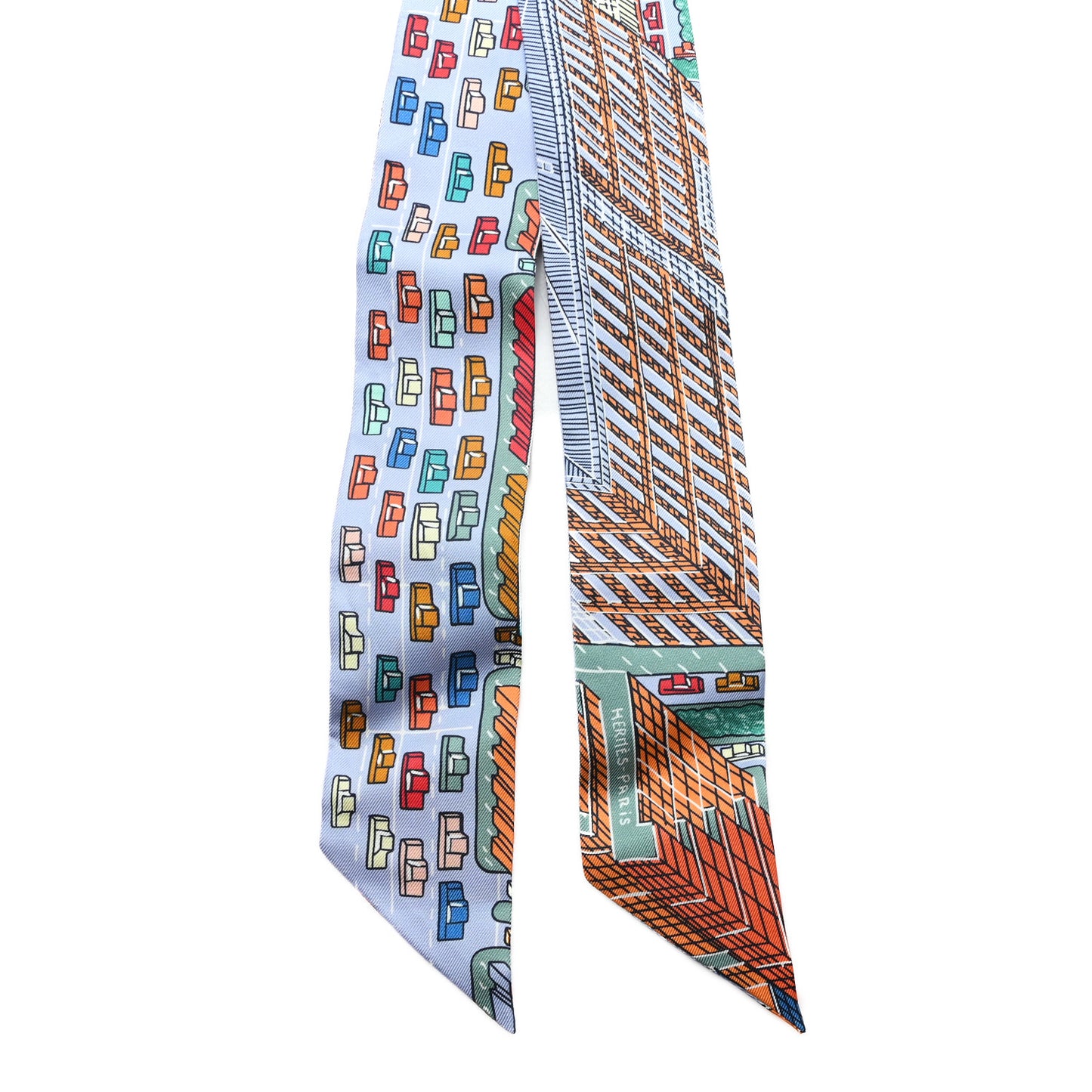 Silk Pantin City Twilly Bleu Ciel Orange Vert