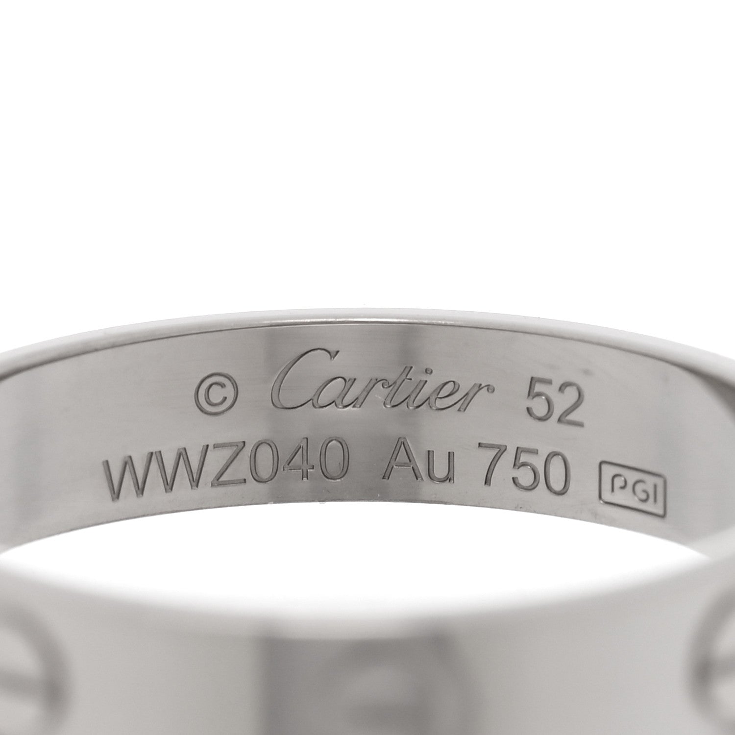 Cartier 18K White Gold 3.5mm LOVE Wedding Band Ring 52 6 4 of 5