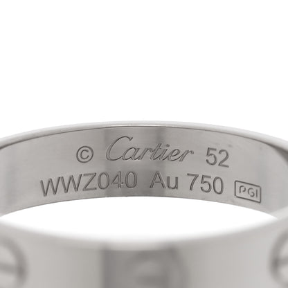 Cartier 18K White Gold 3.5mm LOVE Wedding Band Ring 52 6 4 of 5