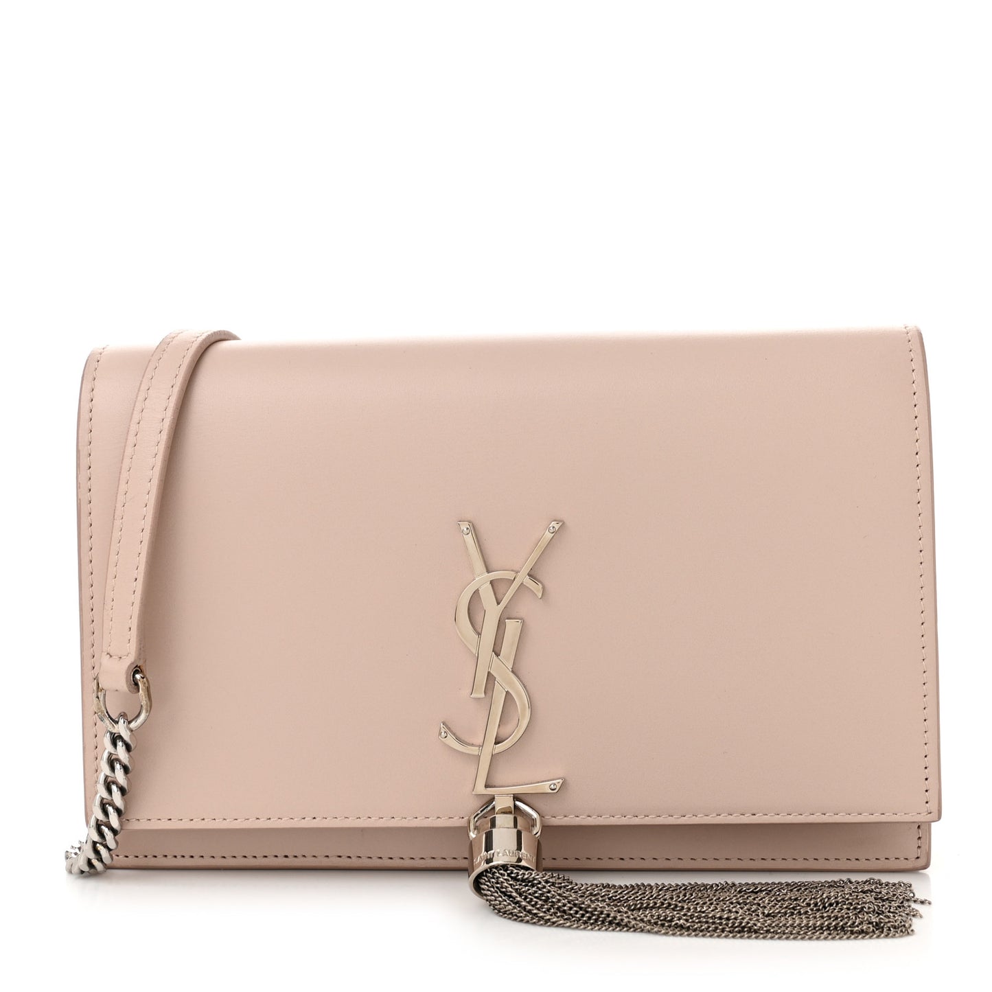 Smooth Calfskin Classic Monogram Kate Tassel Chain Wallet Marble Pink