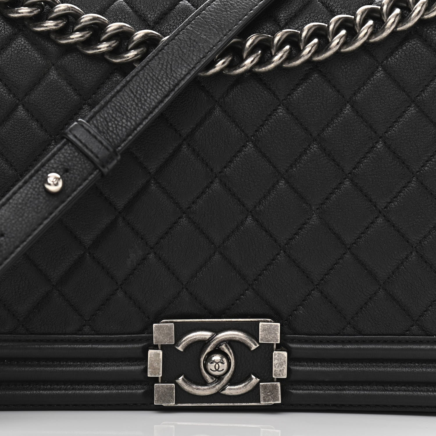 Chanel Grained Calfskin Quilted New Medium Boy Flap Black 8 of 13