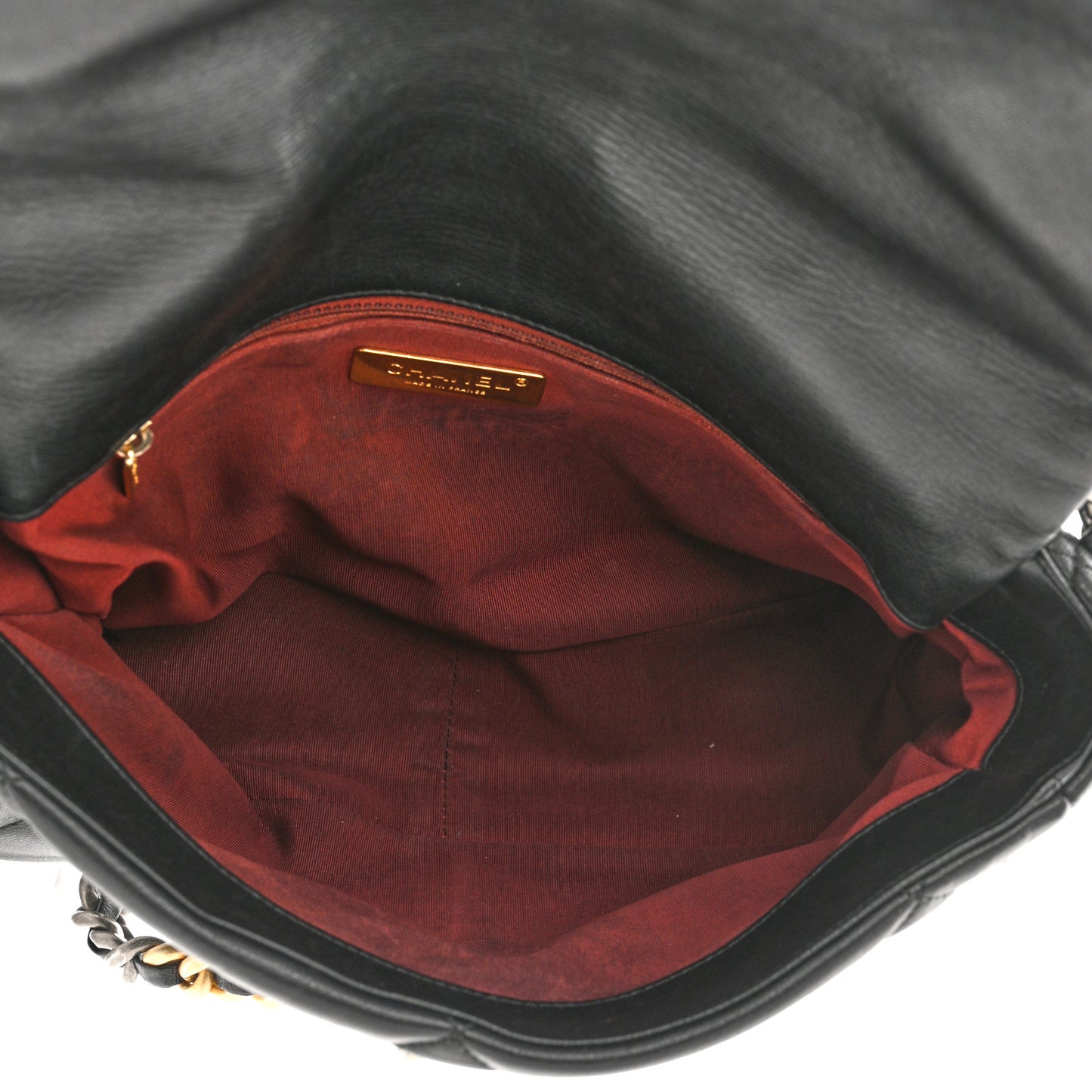Goatskin Quilted Large Chanel 19 Flap Black