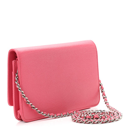 Chanel Caviar Timeless CC Wallet On Chain WOC Pink 2 of 11
