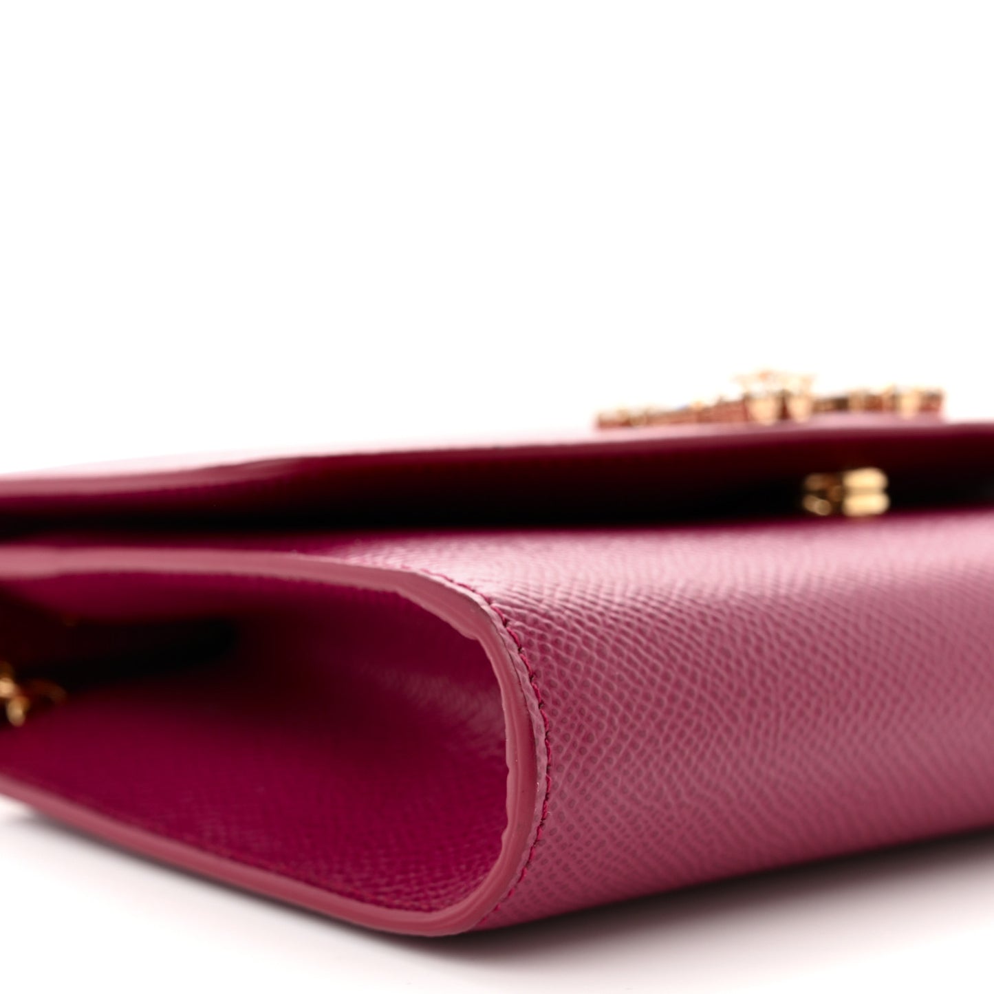 Dauphine Crystal Wallet On Chain Burgundy