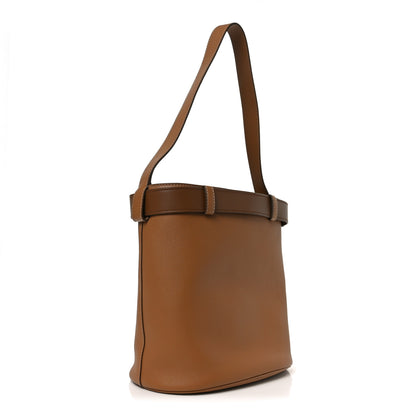 Prada Calfskin Buckle Bucket Bag With Belt Caramel 3 of 9
