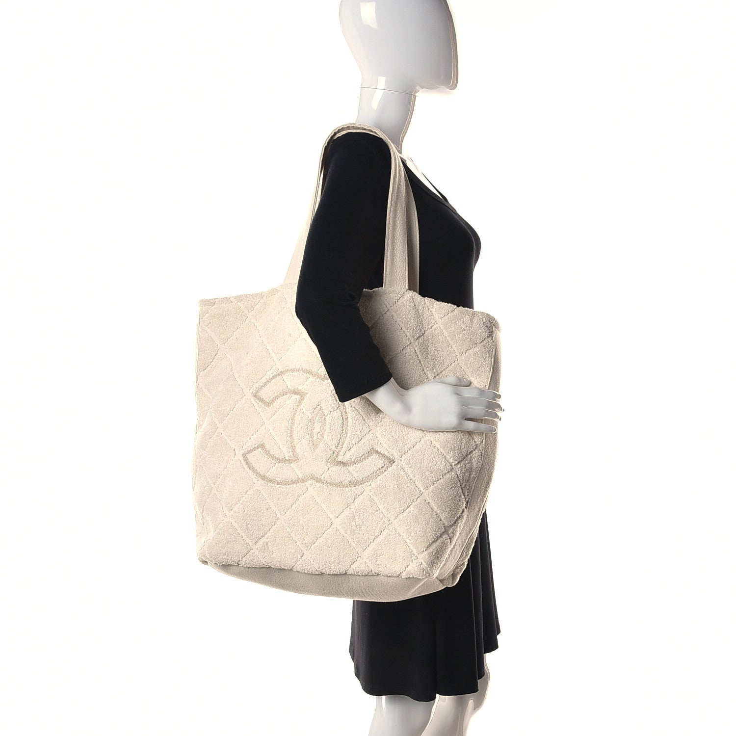 Chanel Terry Cotton CC Beach Tote Towel Set Ivory 2 of 17