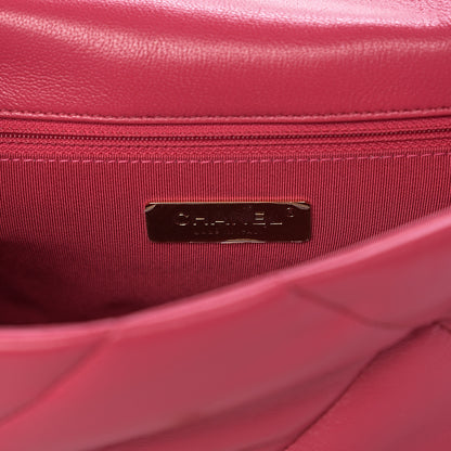 Chanel Lambskin Quilted Medium 19 Flap Dark Pink 5 of 10