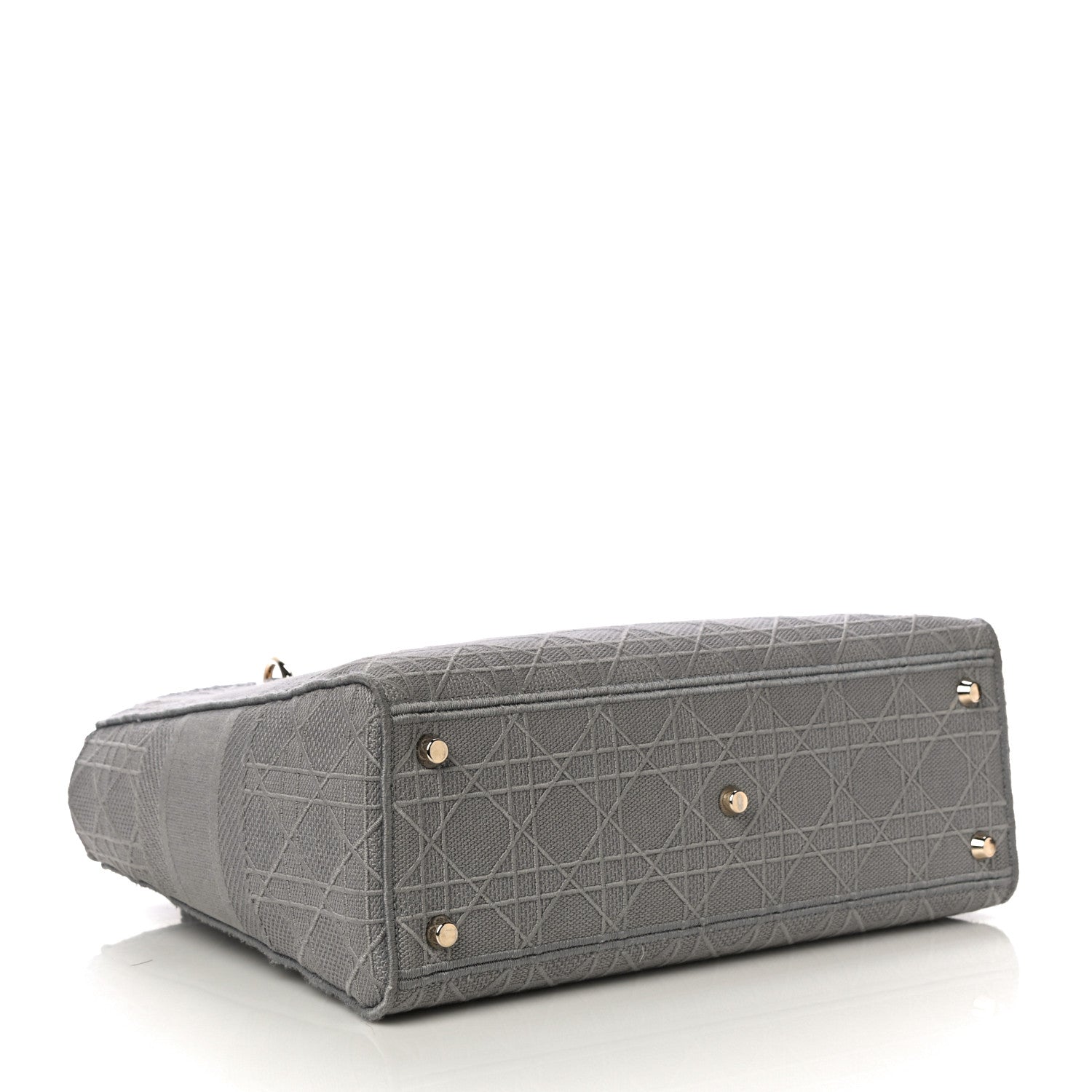 Christian Dior Canvas Embroidered Cannage Lady D-Lite Gray 4 of 10