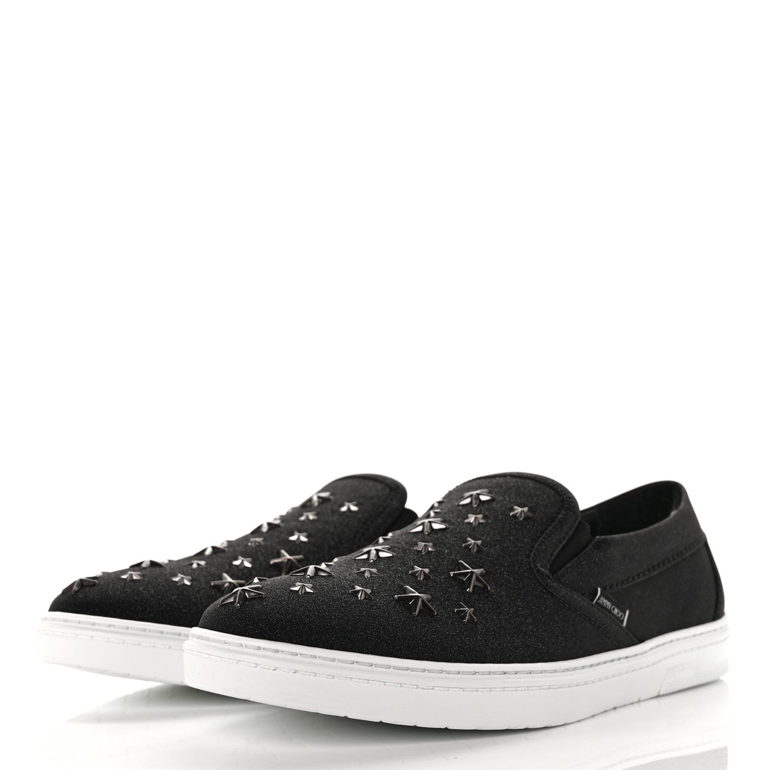 Jimmy Choo Fine Glitter Suede Mens Grove Sneakers 43.5 Black 3 of 7