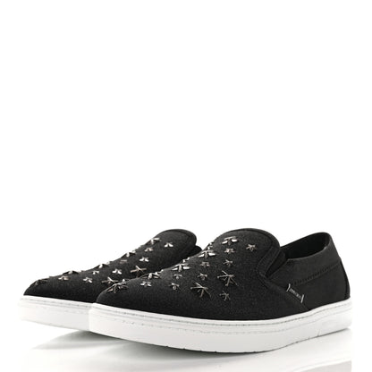 Jimmy Choo Fine Glitter Suede Mens Grove Sneakers 43.5 Black 3 of 7