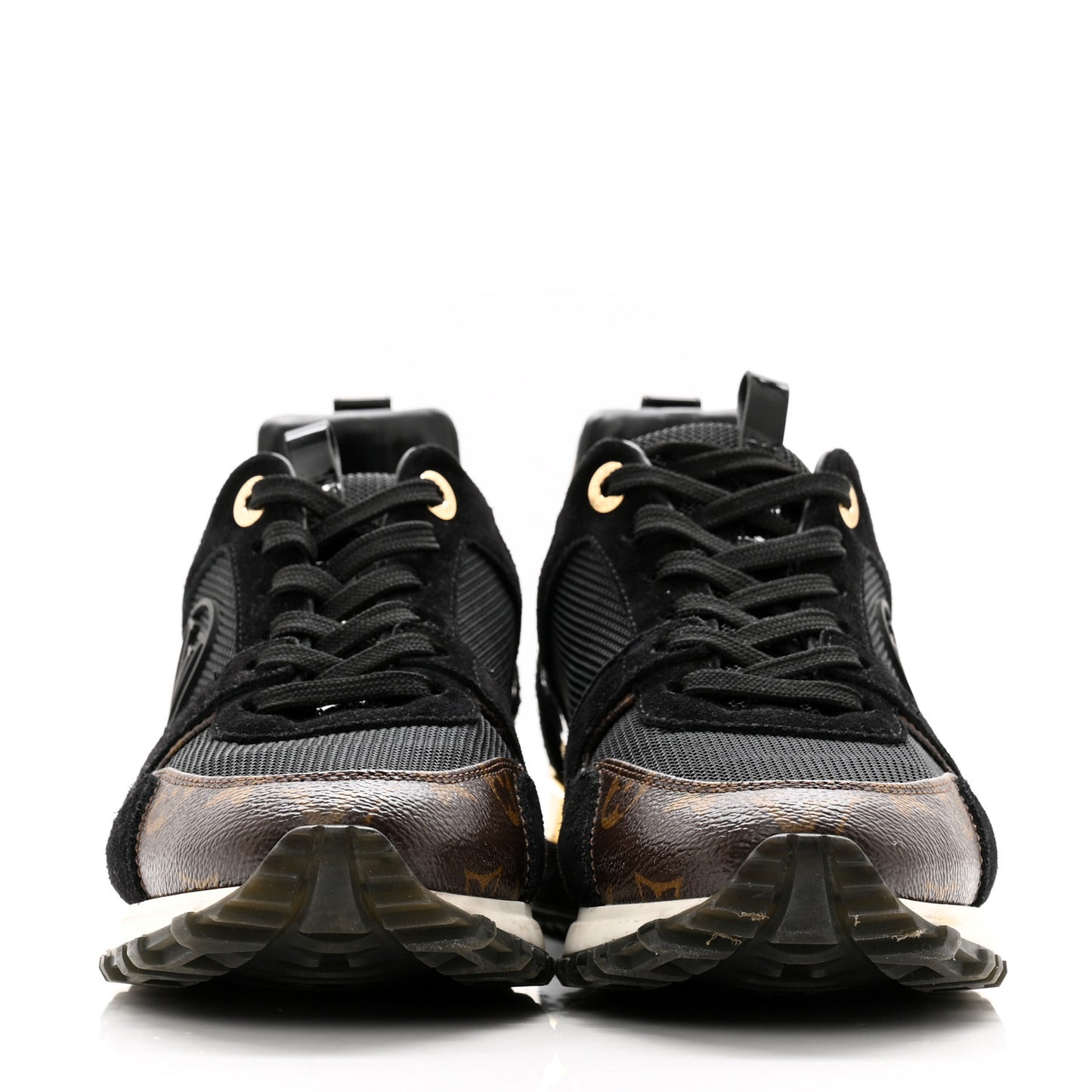 Suede Monogram Run Away Sneakers 39 Black