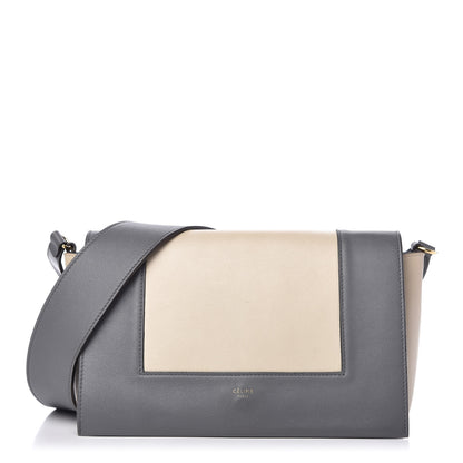 Celine Shiny Smooth Calfskin Medium Frame Shoulder Bag Grey Storm 1 of 11