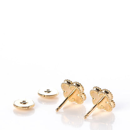 Van Cleef & Arpels 18K Yellow Gold Black Onyx Sweet Alhambra Earrings 4 of 8