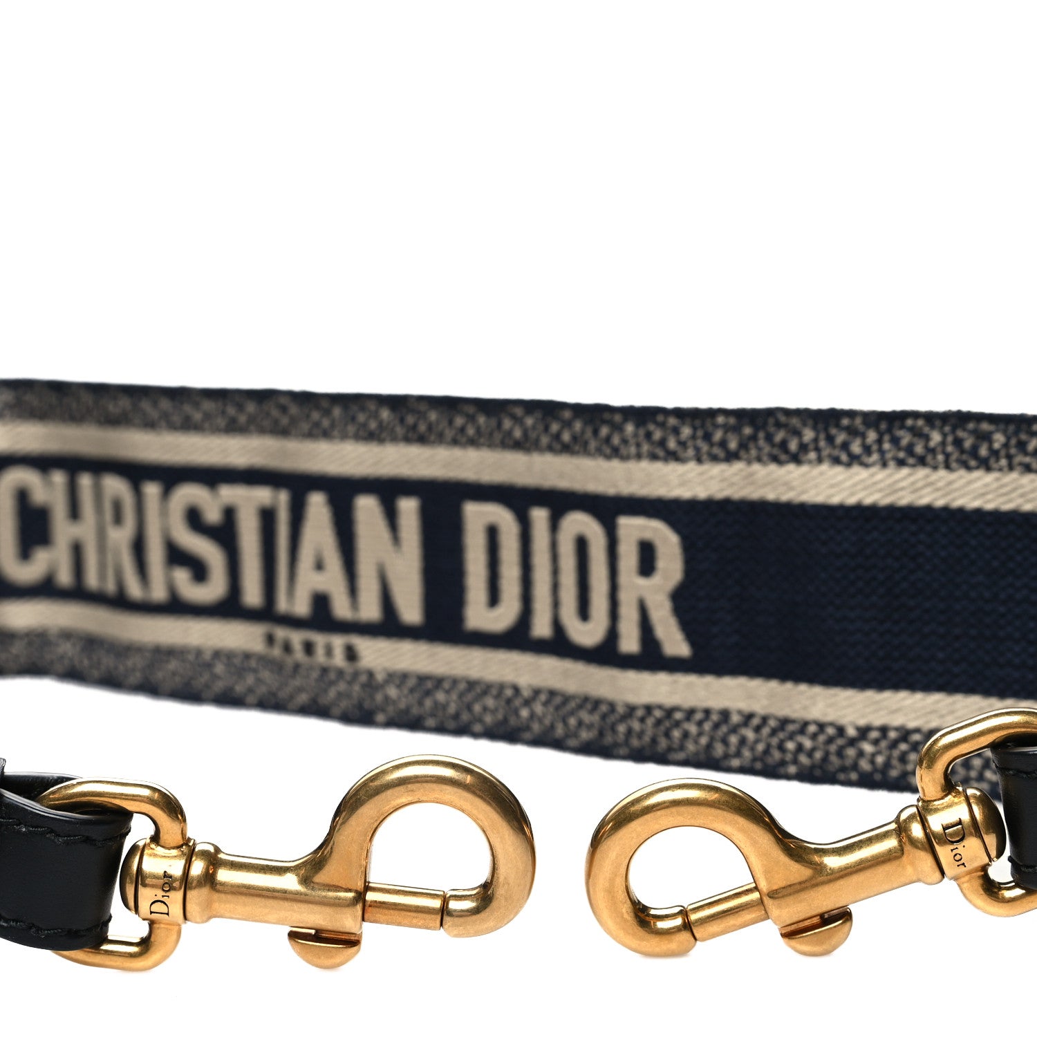 Christian Dior Canvas Embroidered Shoulder Strap Blue 3 of 4