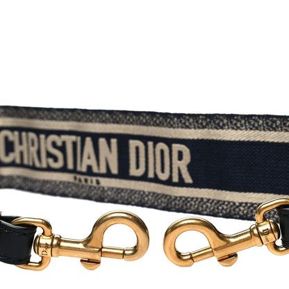 Christian Dior Canvas Embroidered Shoulder Strap Blue 3 of 4