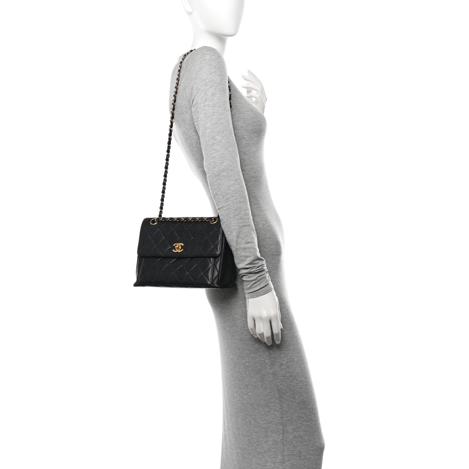 Chanel Caviar Quilted Medium Single Flap Black 2 of 11