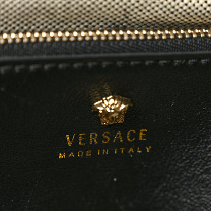 Versace Calfskin Flower Embroidered Medium Palazzo Empire Bag Black Multicolor 6 of 14