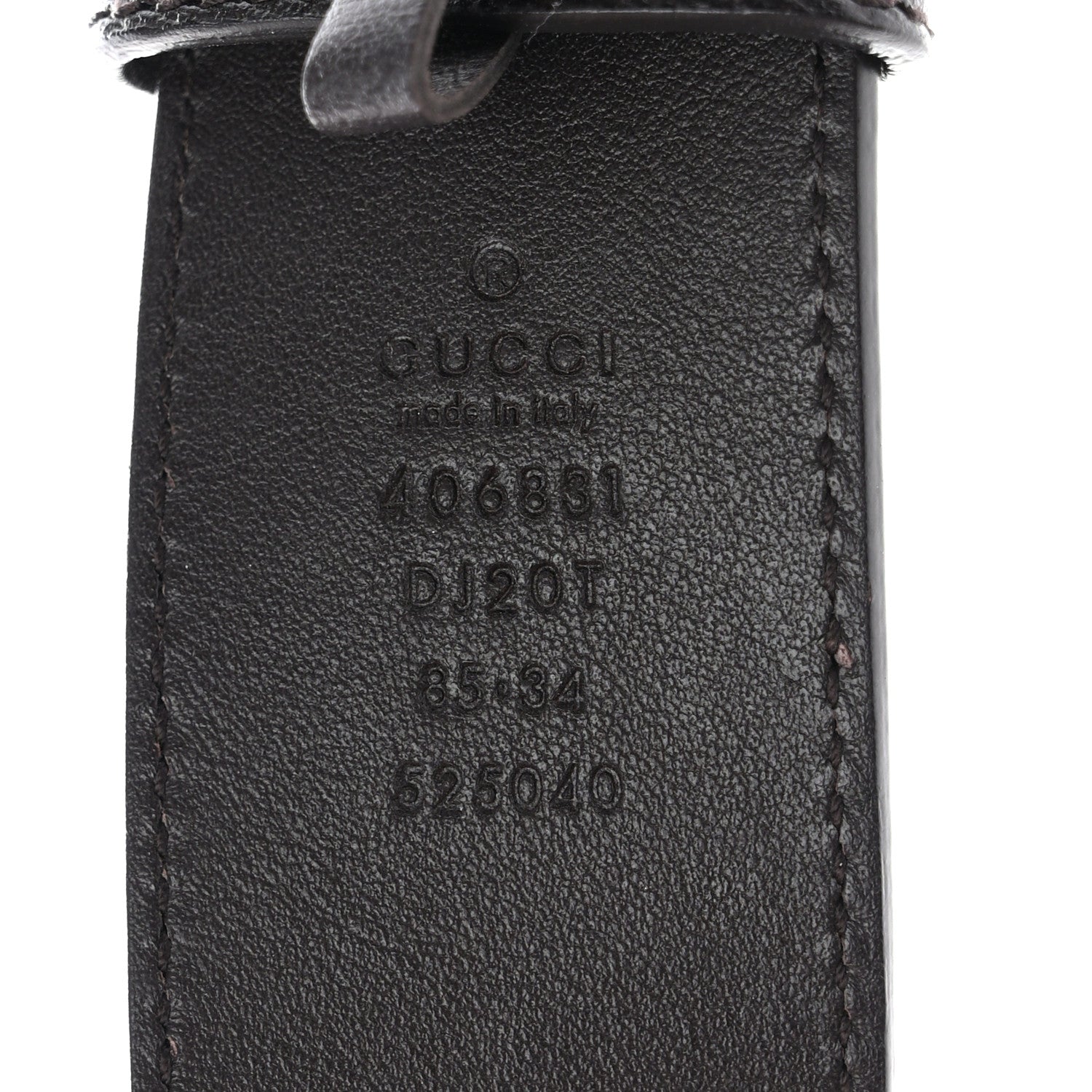 Gucci Textured Dollar Calfskin Double G 40mm Belt 85 34 Dark Cocoa 3 of 6