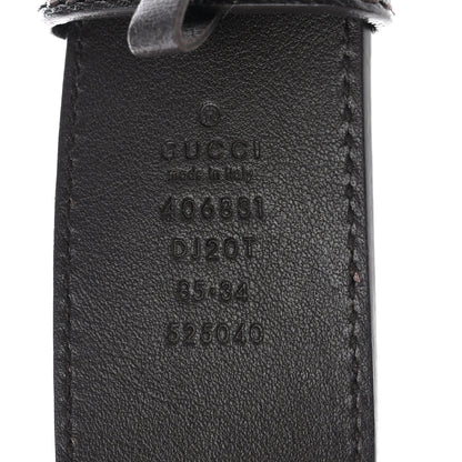 Gucci Textured Dollar Calfskin Double G 40mm Belt 85 34 Dark Cocoa 3 of 6