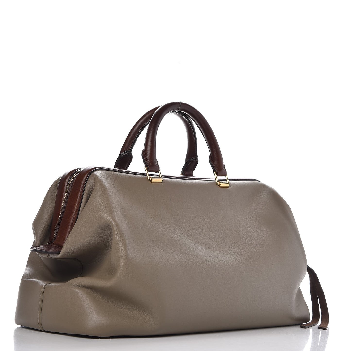 Satin Calfskin Long Frame Doctor Bag Taupe